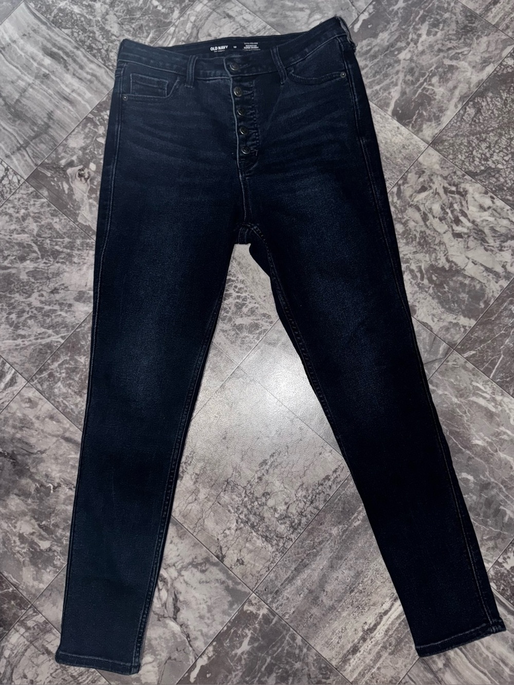 Old Navy Rockstar Extra High-Rise Super Skinny Jeans Size 10 Dark Wash